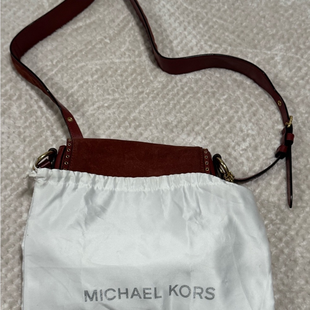 (USED) Michael Kors Rich Brown Crossbody Bag with Tassel - Picture 6 of 6